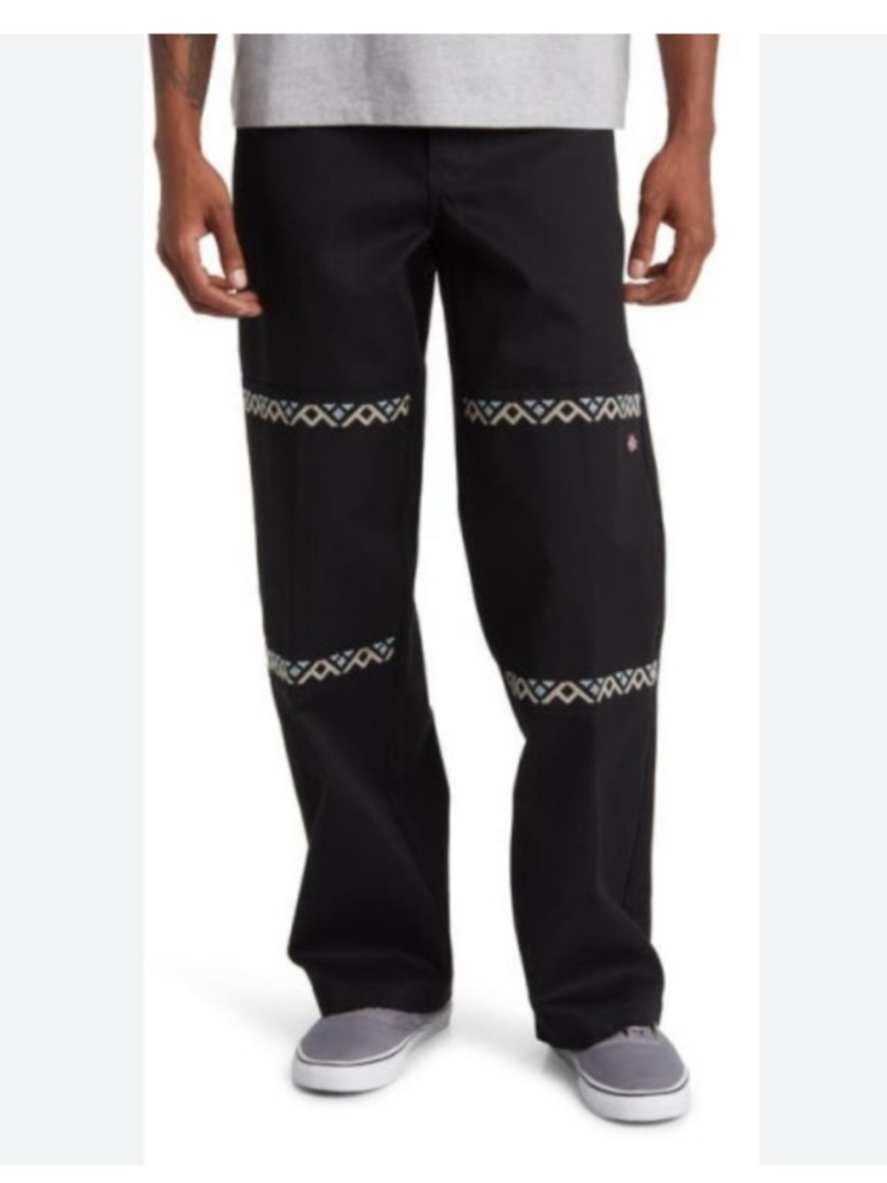 Dickies Wichita Double Knee Embroidered Twill Pants Black Sz 30 Aztec